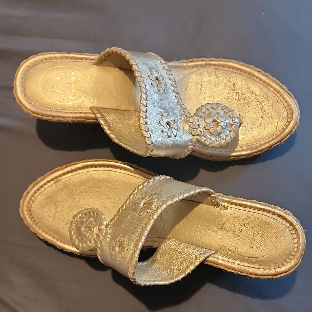 Jack Rogers Metalic Wedges